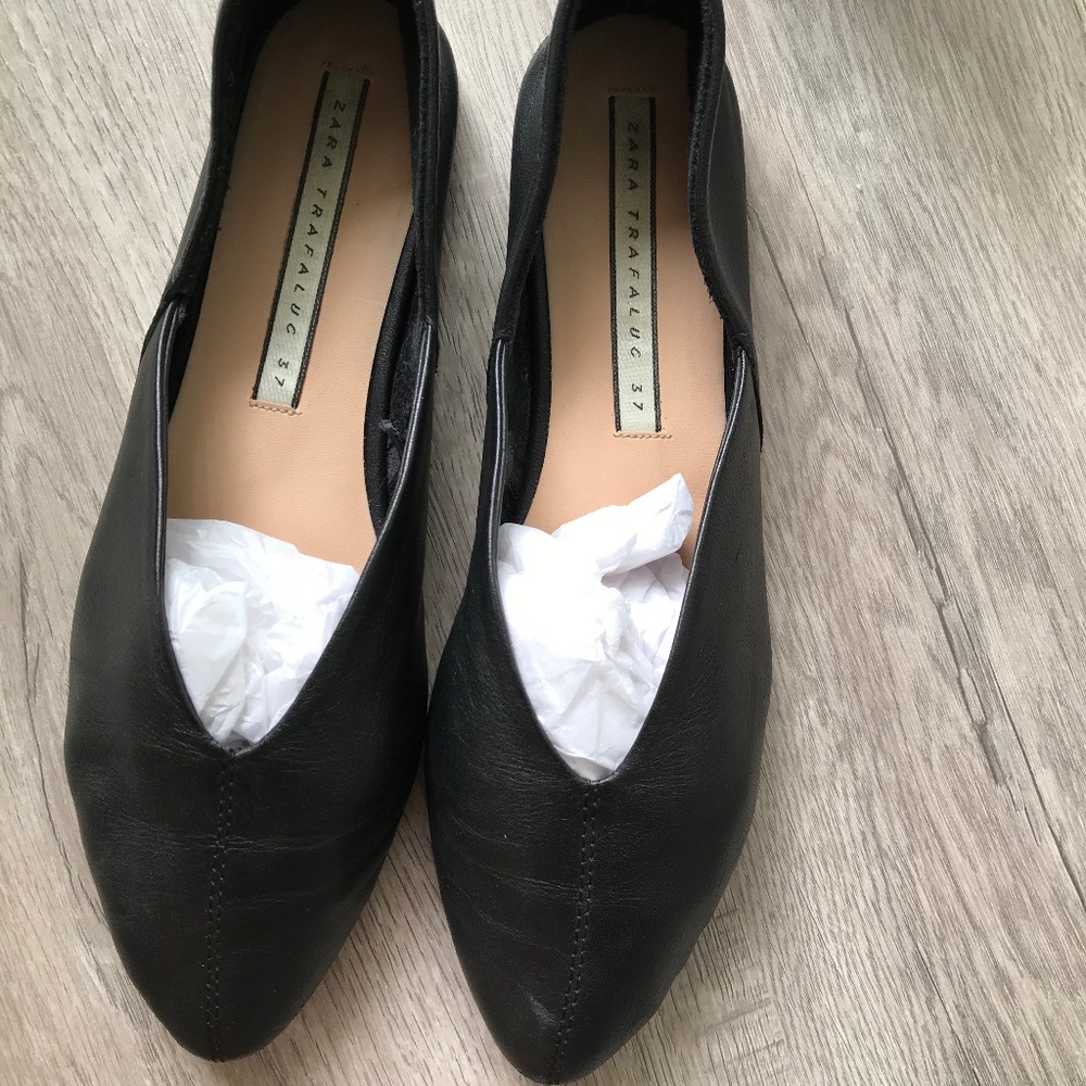 Zara Leather Ballet Flats